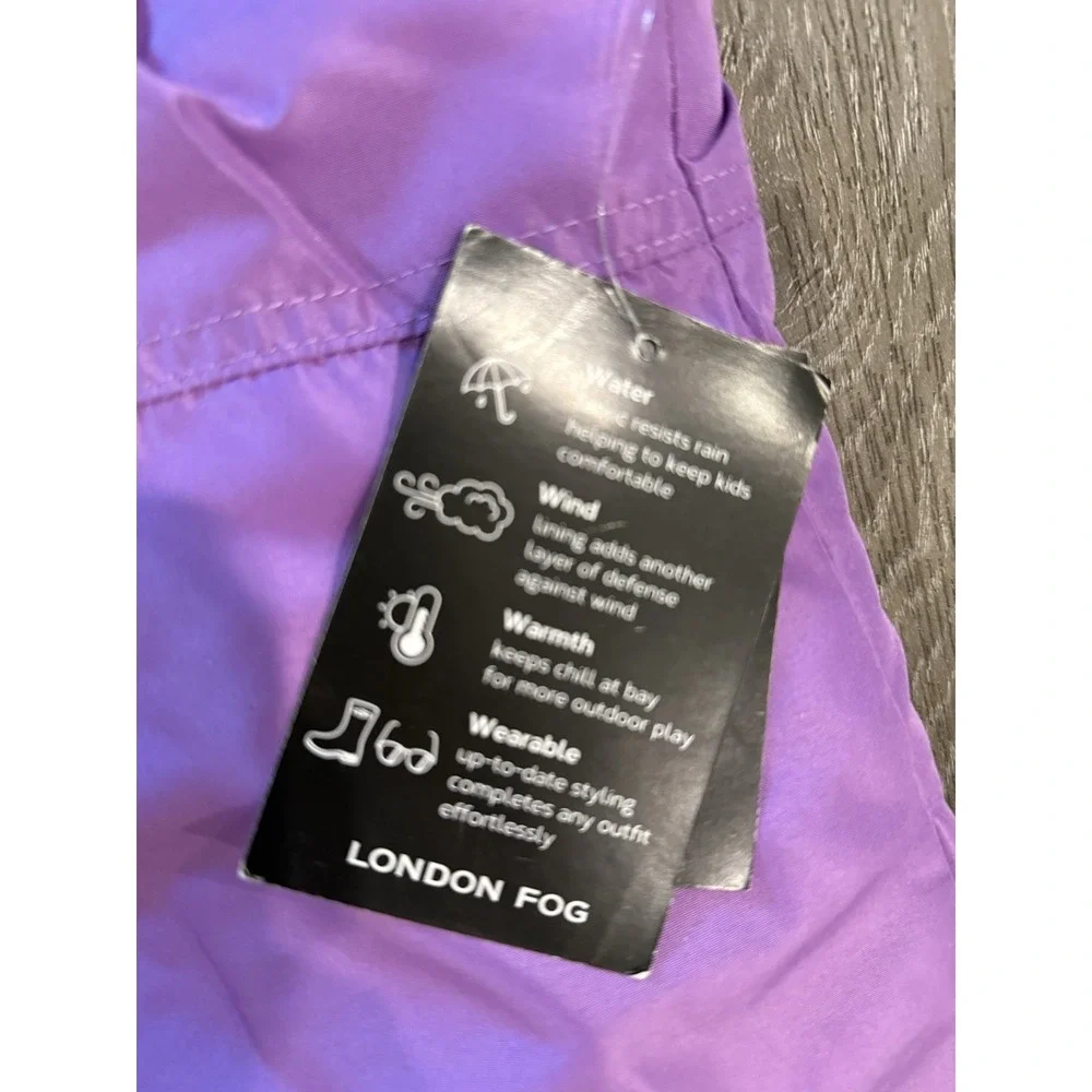 London Fog Snow Bib Girls Size 7-8 Purple